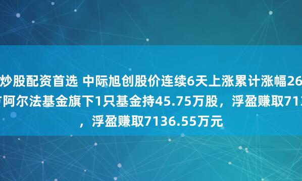 炒股配资首选 中际旭创股价连续6天上涨累计涨幅26.8%，东方阿尔法基金旗下1只基金持45.75万股，浮盈赚取7136.55万元